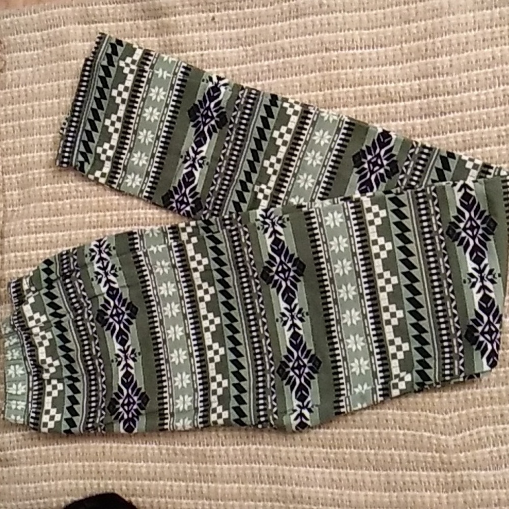 Poof! Leggings Green Abstract s/m